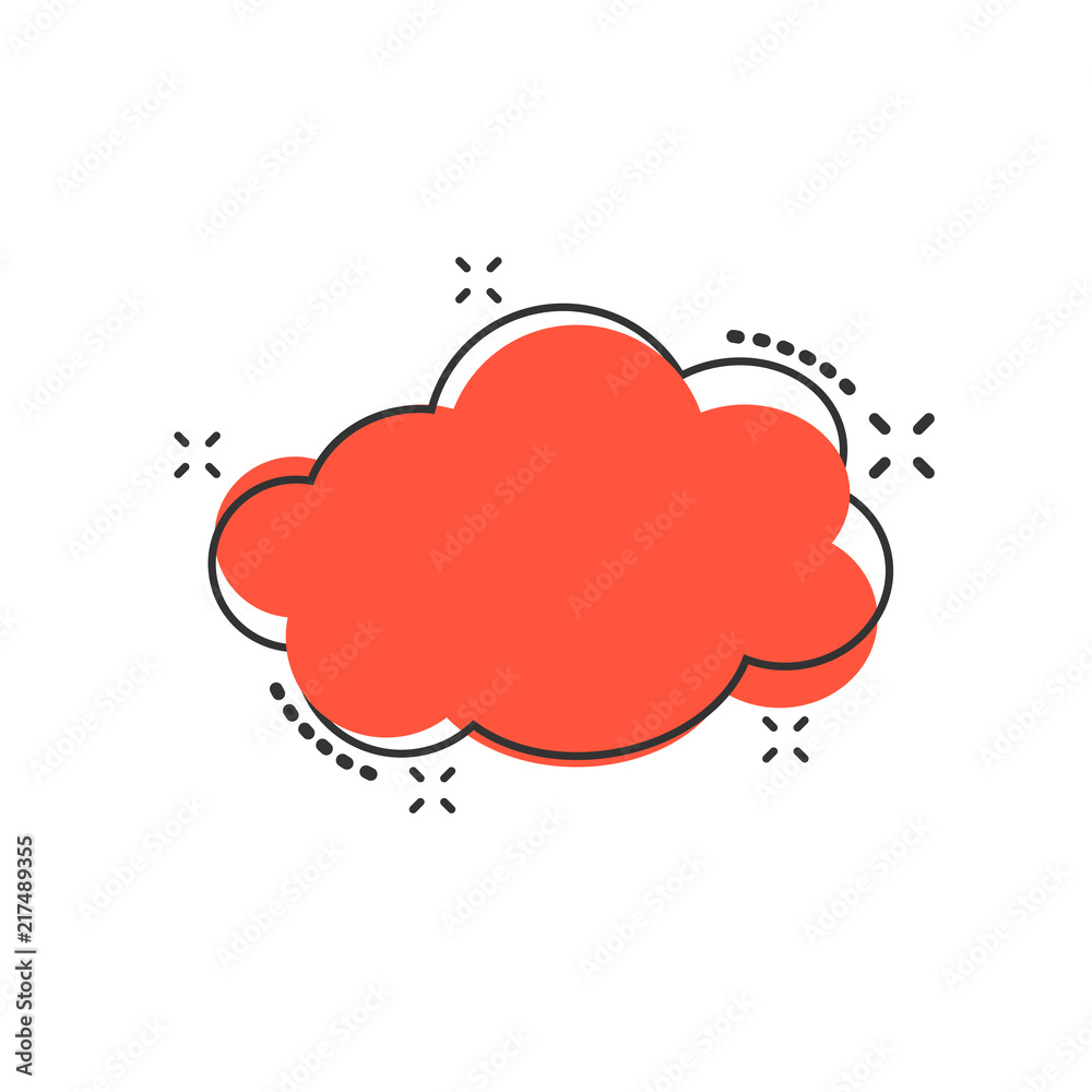 Vector cartoon cloud sky icon in comic style. Air bubble sign illustration pictogram. Cloud business splash effect concept. Vector cartoon cloud sky icon in comic style. Air bubble sign illustration pictogram. Cloud business splash effect concept.