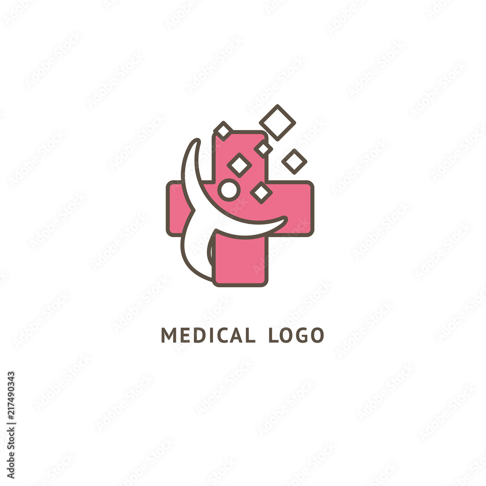 Vector stock logo, abstract medical vector template Vector stock logo, abstract medical vector template