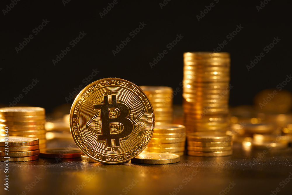 golden bitcoin, conceptual image for crypto currency