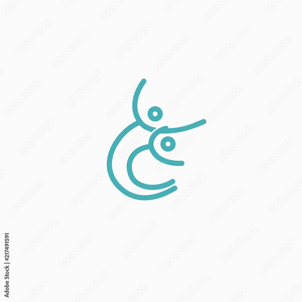 Fototapeta premium Abstract athlete logo vector design. Gym, sports games, fitness, business, trainer vector logo. Active person action logo. Fitness, sport web icon.