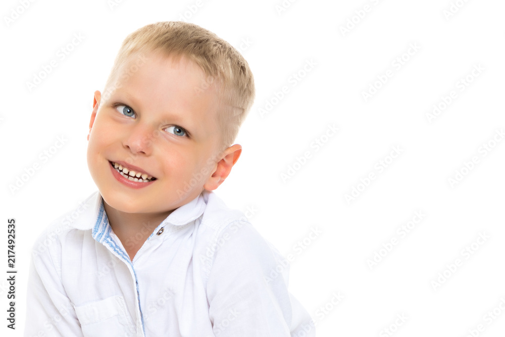 The little boy smiles. Portrait. The little boy smiles. Portrait.