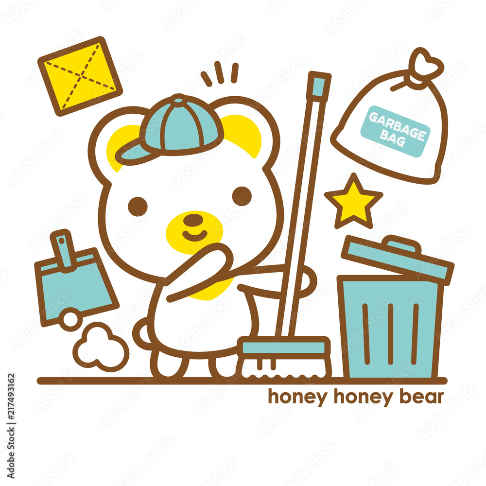 Fototapeta premium ハニーハニーべあ 清掃員