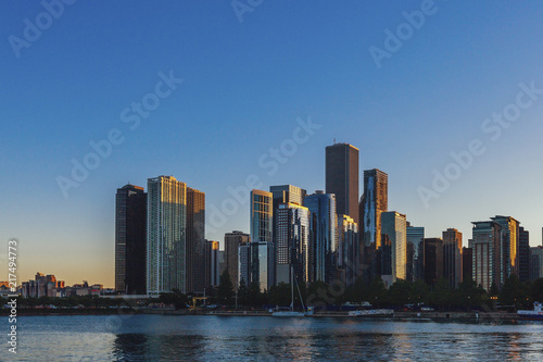 Skyline of Chicago by Lake Michigan