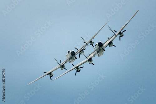BBMF & Canadian Lancaster during an airshow in Clacton, England