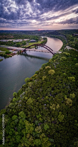 360 Bridge In Austin  Texas During Sunset