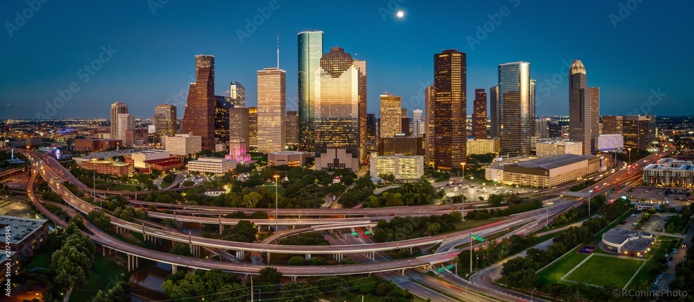 Houston, Texas Skyline At Dusk