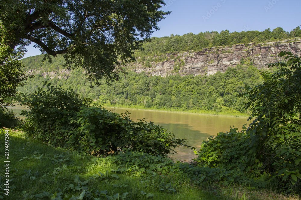 Cliffs And Ledges Along Ancient River In The Northeast United States Of America