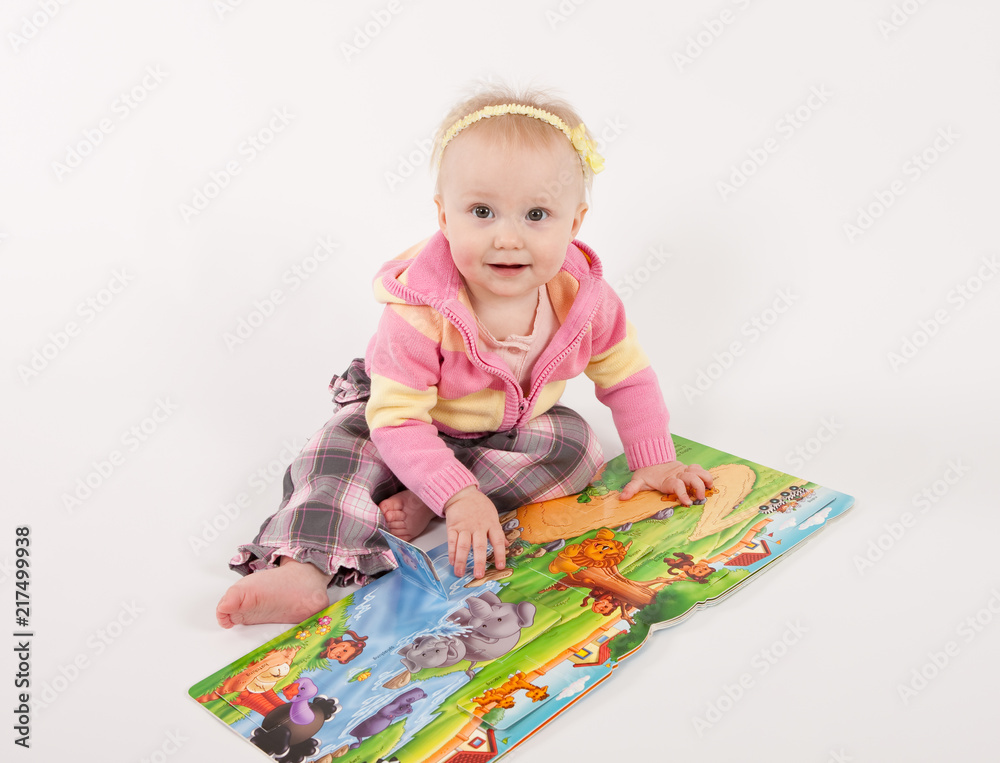 Baby playing with alphabet letters Baby playing with alphabet letters
