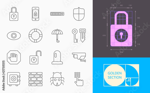 line security icons on a white background