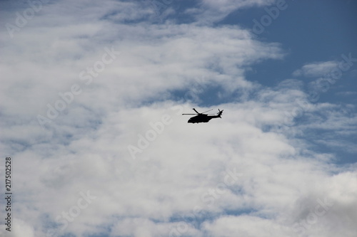 Helicopter in Blue Sky