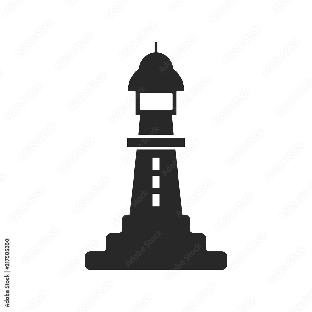 Lighthouse logo. Tower icon. Marine symbol. Vector eps 08.