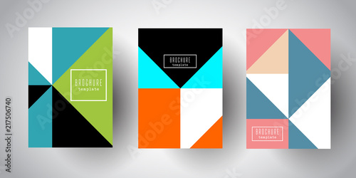Brochure templates with abstract low poly designs