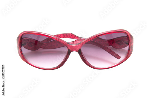 Cool sunglasses isolated on white background, top view.