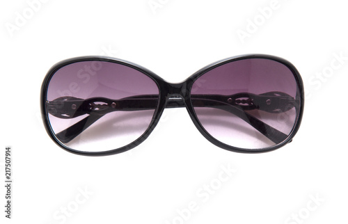 Cool sunglasses isolated on white background, top view.