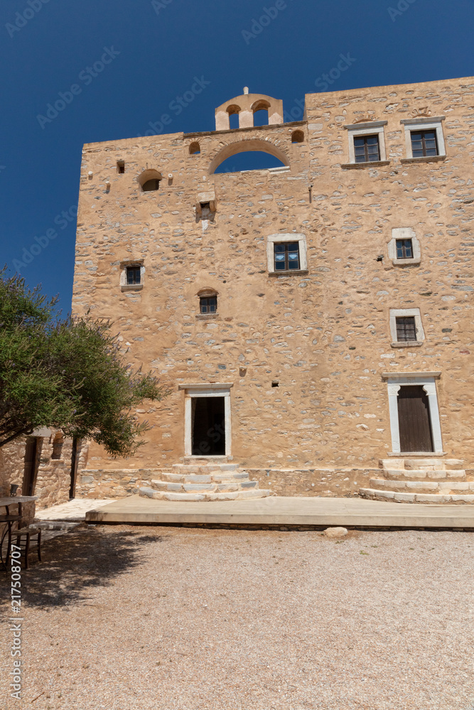 Chateau ancien sur l'île de Naxos dans les Cyclades en Grèce