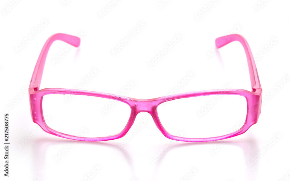 Pink glasses isolated on white background. Pink glasses isolated on white background.