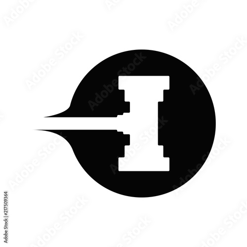 Gavel logo. Justice icon. Law symbol. Vector eps 08.