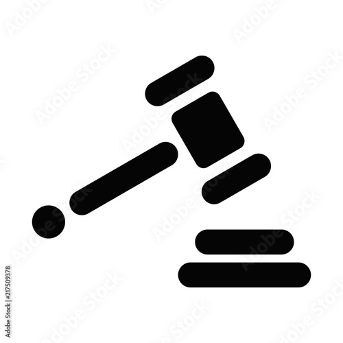 Gavel logo. Justice icon. Law symbol. Vector eps 08.