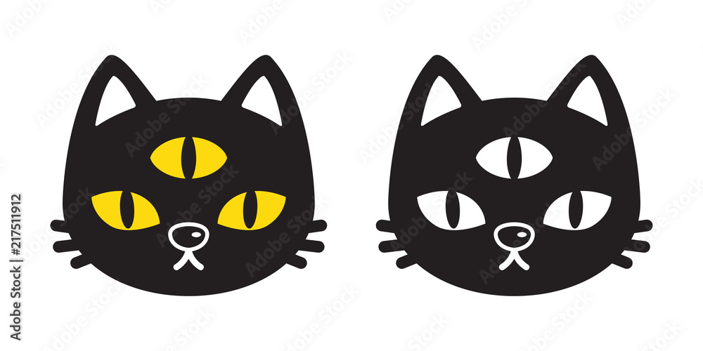cat vector icon Halloween cartoon logo kitten calico character illustration