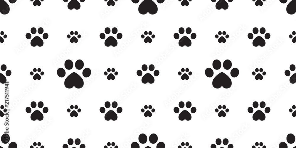 Dog Paw seamless pattern vector footprint heart valentine kitten puppy tile background repeat wallpaper isolated cartoon illustration Dog Paw seamless pattern vector footprint heart valentine kitten puppy tile background repeat wallpaper isolated cartoon illustration