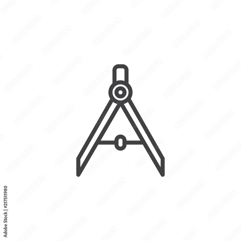 Compass outline icon. linear style sign for mobile concept and web design. Architect simple line vector icon. Drawing divider symbol, logo illustration. Vector graphics Compass outline icon. linear style sign for mobile concept and web design. Architect simple line vector icon. Drawing divider symbol, logo illustration. Vector graphics