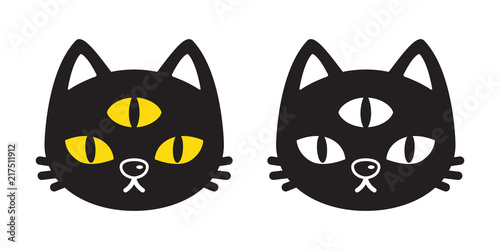 Fototapeta Naklejka Na Ścianę i Meble -  cat vector icon Halloween cartoon logo kitten calico character illustration