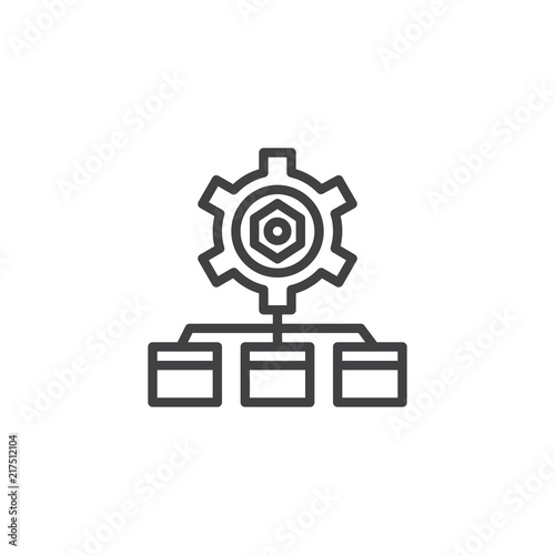 Network settings outline icon. linear style sign for mobile concept and web design. network configuration simple line vector icon. Symbol, logo illustration. Pixel perfect vector graphics