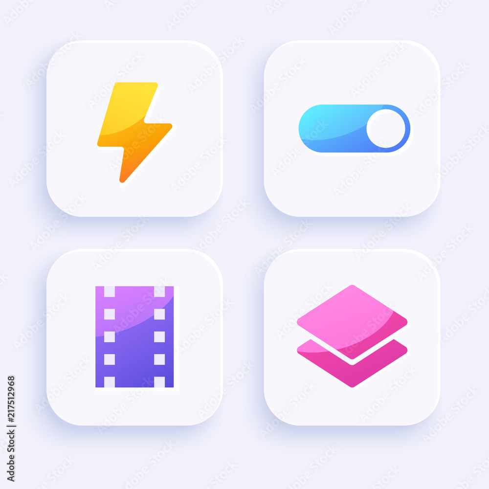 Icon Set for Mobile Interface on White Background : Vector Illustration Icon Set for Mobile Interface on White Background : Vector Illustration
