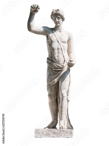 sculpture of the ancient Greek god Apollo isolate