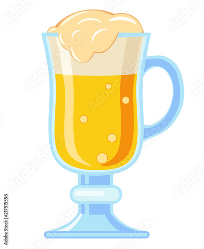 Colorful cartoon fancy light beer glass