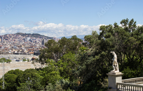 View of Barcelona from the national Museum of art of Catalonia, Montjuic mountain