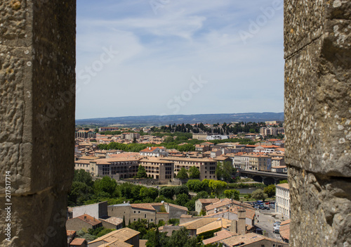 City view from the fortress of Carcassonne