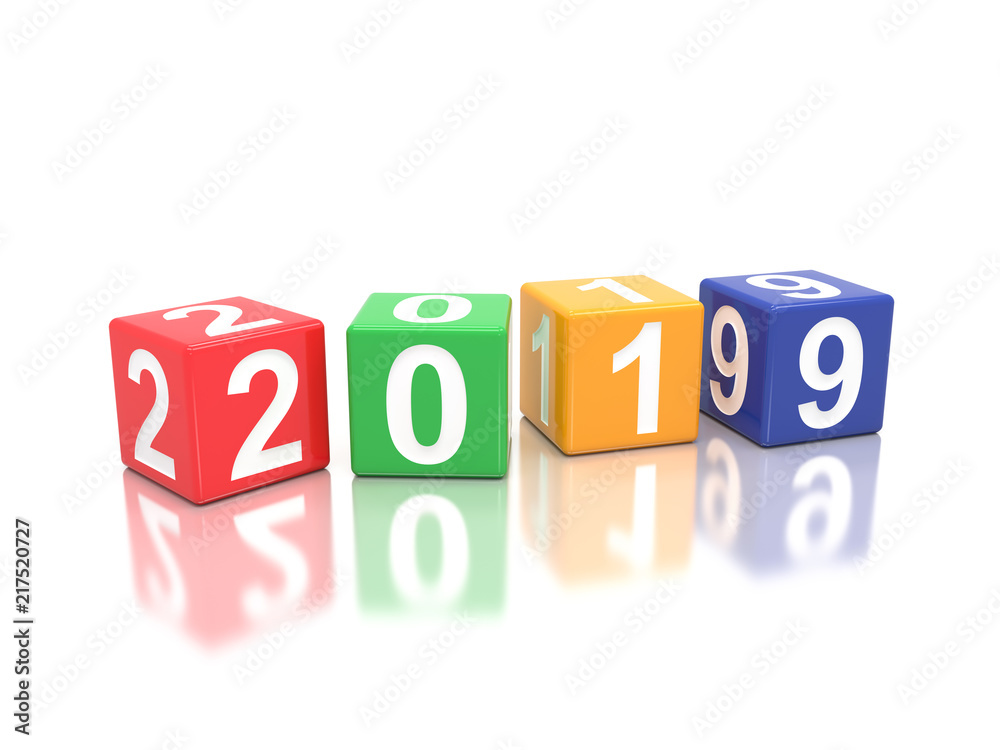 New Year 2019 Creative Design Concept - 3D Rendered Image New Year 2019 Creative Design Concept - 3D Rendered Image