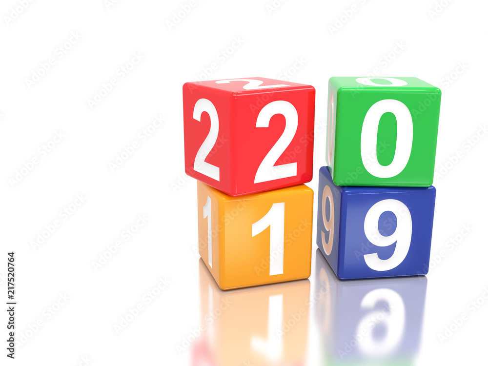 New Year 2019 Creative Design Concept - 3D Rendered Image New Year 2019 Creative Design Concept - 3D Rendered Image