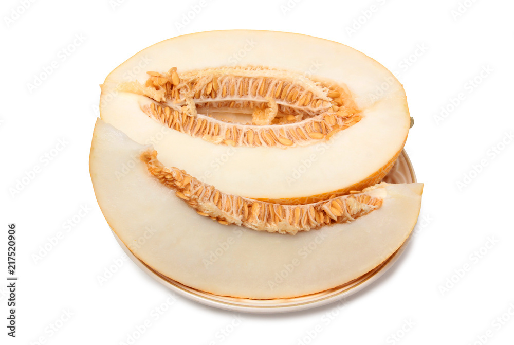 Big juicy melon on a white background Big juicy melon on a white background