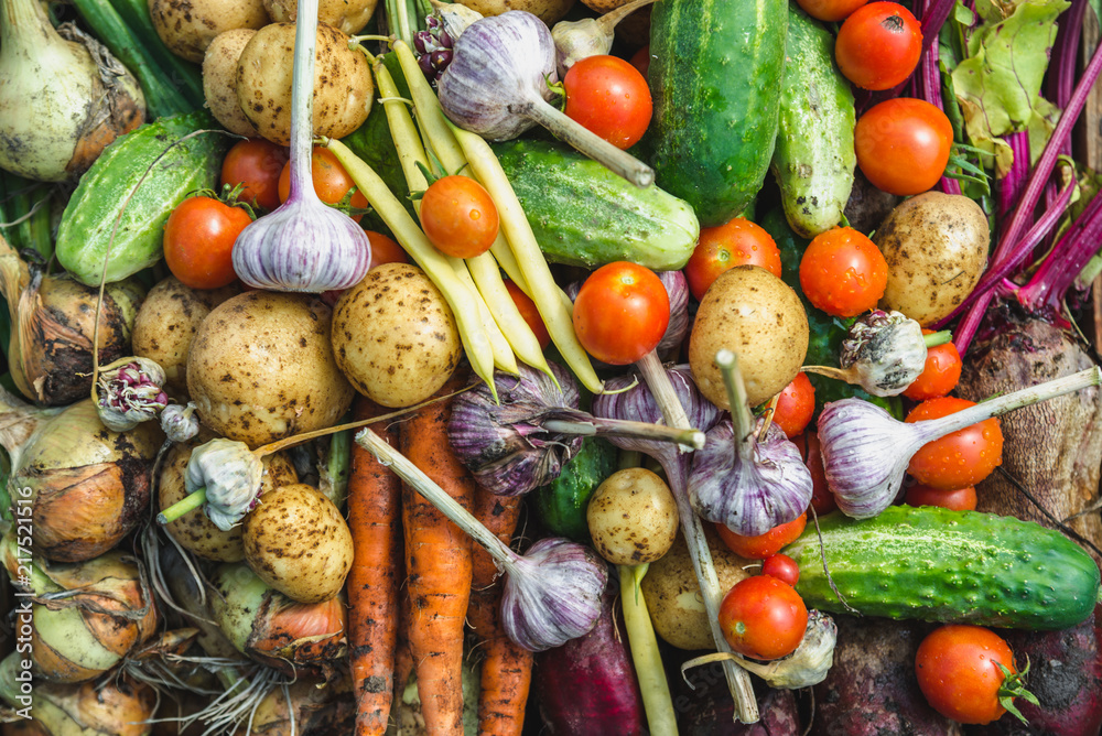Eco vegetables background. Farm fresh produce, organic food and vegetarian vegetable diet concept. Eco vegetables background. Farm fresh produce, organic food and vegetarian vegetable diet concept.