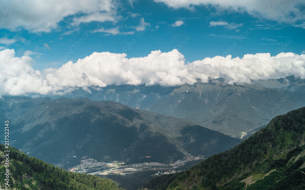 mountain panorama nature landscape peak sky cloud
