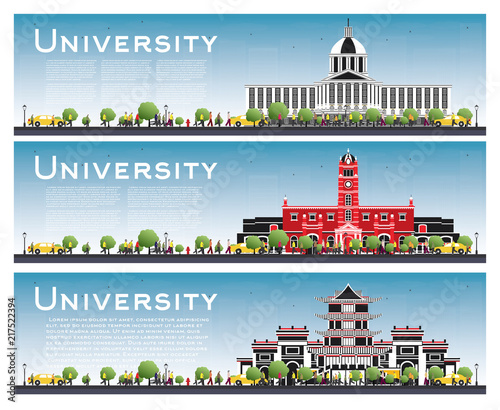 Set of University Campus Study Banners.