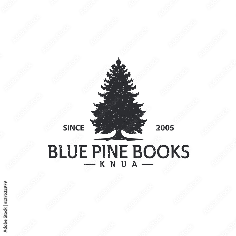 Pine tree vintage logo vector template