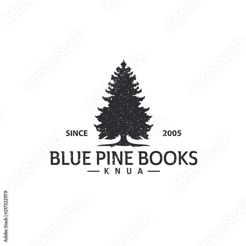 Pine tree vintage logo vector template