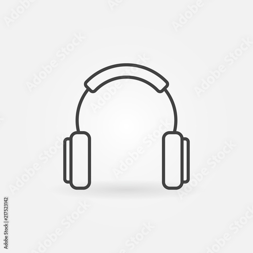 Headphones outline simple vector concept icon