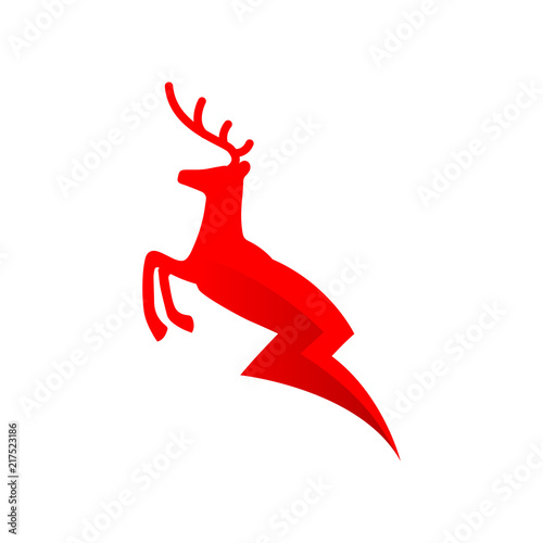 Deer electric energy logo vector