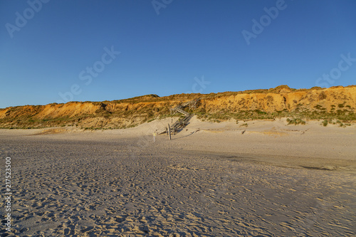 View to Red Cliff at Sylt-Kampen at Sunset/ Germany