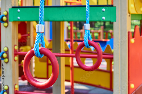 sports rings for children in the public playground