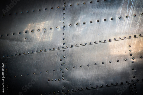 background of riveted steel  photo
