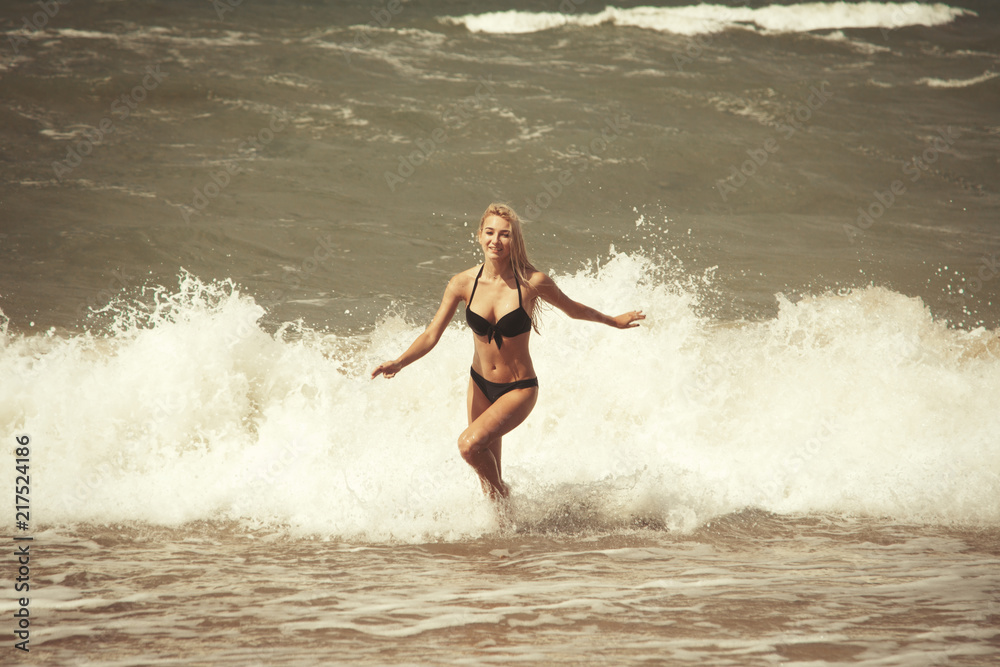 girl in sea foam