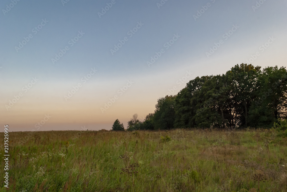 Magic landscape is evening, sunset over the field. Magic landscape is evening, sunset over the field.