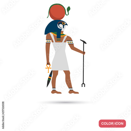 Amon ra color flat icon for web and mobile design