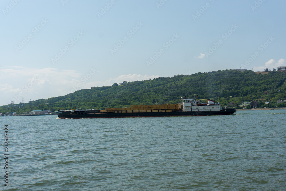 ship on the Volga River, Ulyanovsk, Russia ship on the Volga River, Ulyanovsk, Russia