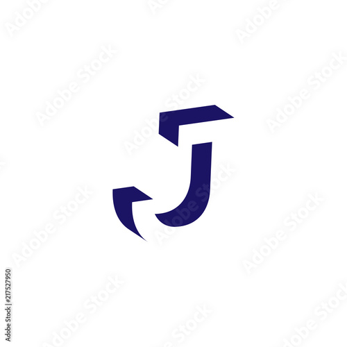 J Letter logo in negative space icon vector template